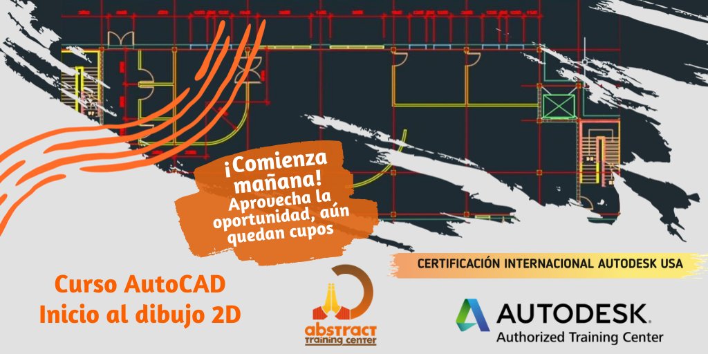 ATCAbstract's tweet photo. Curso AutoCAD Inicio al dibujo 2D

40 Horas académicas

Fecha: Del 27/07 al 06/08

Obtendrás conocimientos para emplear el grafismo en el dibujo como color, grosor de líneas y texturas tramadas para darle la expresión a un plano

https://t.co/VB8qhkBdbt
#ATCAbstract https://t.co/gN4HxIXyQP