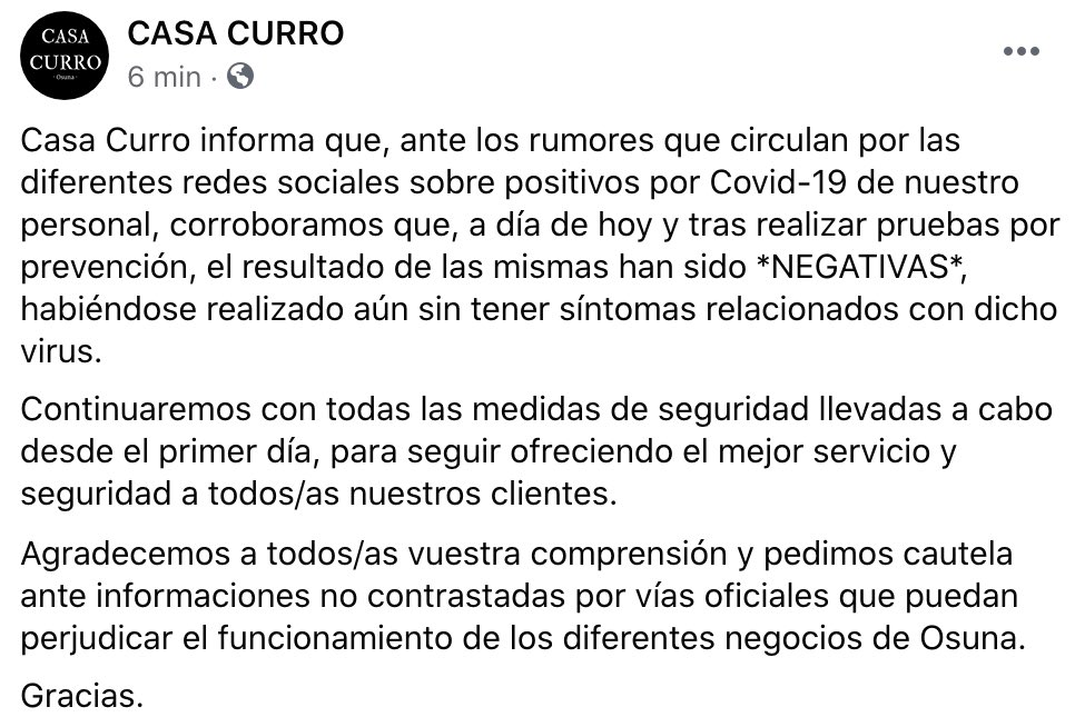 Os informamos. Gracias por vuestra comprensión.