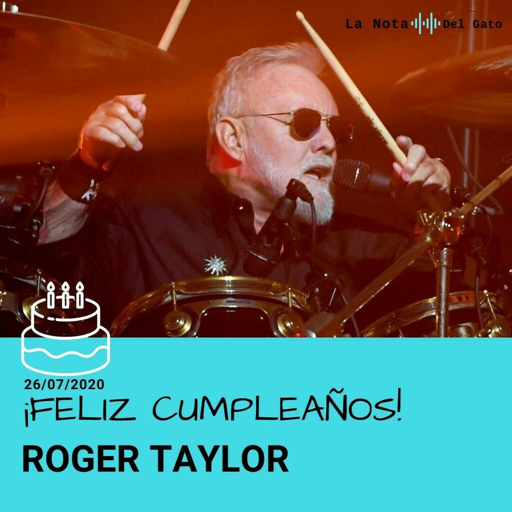 #FelizCumpleaños al compositor y baterista de la banda "Queen" Roger Taylor @rogertaylorofficial, quien llega a los 71 años de edad. foto: <a href="/aqueenofmagic/">A Queen Of Magic</a> #lanotadelgato #music #queen #rogertaylor #music #musica #rock #birthday #uk #reinounido