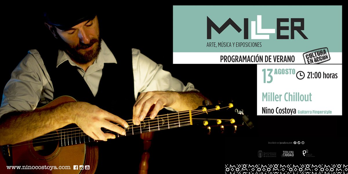 ninocostoya's tweet photo. 👉 Jueves 13 de Agosto a las 21:00h, en #Miller

🎸 Nino Costoya Guitarra Fingerstyle

📍Edificio Miller - Plaza de Santa Catalina (Las Palmas de Gran Canaria.

📌 Entrada gratuita mediante inscripción. Disponible a partir del 10 de agosto a las 08:00h en https://t.co/JTE7hcqiVt https://t.co/z61jSb4TE4
