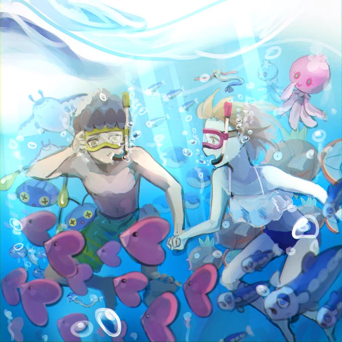 hpyuワンドロのお題が海だったんだけど描いてるうちに全く一時間じゃ収まらなくなったのでタグ無しで失礼……? 