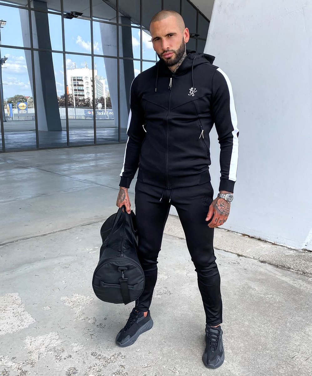black and white gym king tracksuit