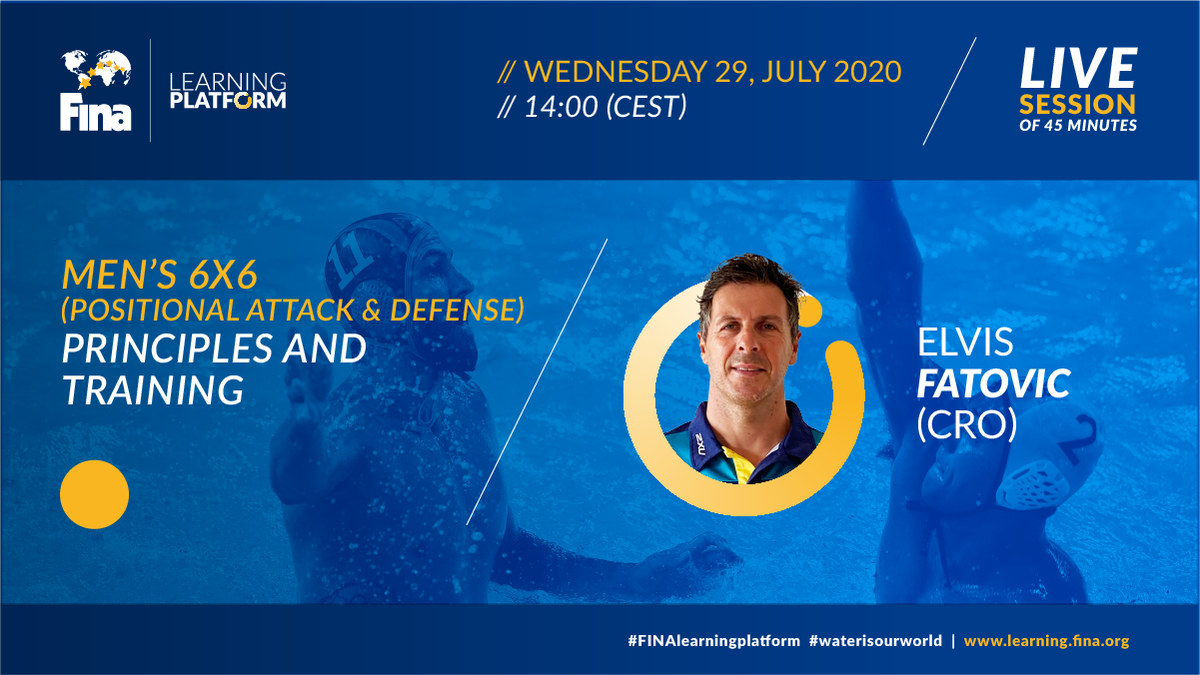 WorldAquatics's tweet photo. ๐ #FINAlearningplatform
Join ๐ญ๐ท Elvis Fatovic, one of the best Croatian players in history and current Head Coach for ๐ฆ๐บ Team Australia in a LIVE Session on Wed, 29 July at 14:00 CEST.
Menโs 6X6 / Principles and Training: https://t.co/2EpHUdeUxS
#waterpolo https://t.co/0lWGWZC0VE
