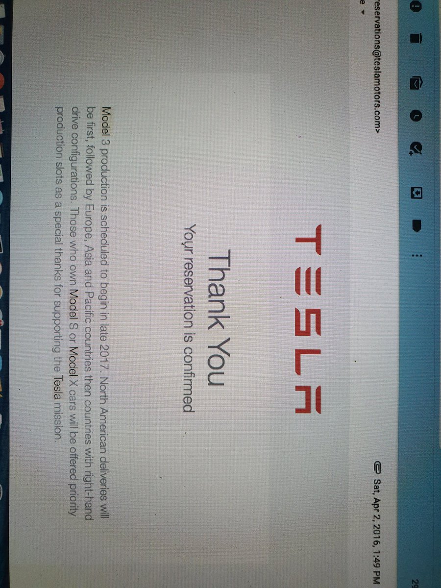 hiteshkgupta's tweet image. @elonmusk any plans to refund money to people who have booked Tesla Model3 by paying $1000.

This is my reservation mail. I am sure Tesla has no plans to launch in India.