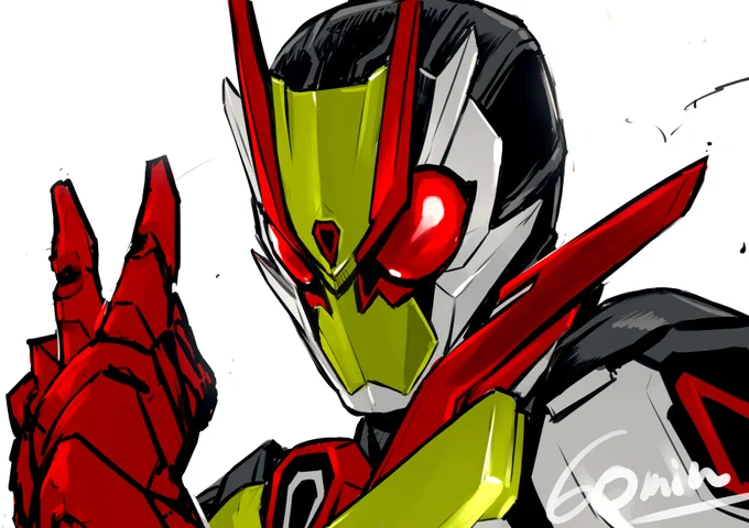 #特撮版深夜の真剣お絵描き60分一本勝負R
 #仮面ライダーゼロツー
⑩本日のSHT 