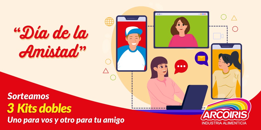 Arcoiris_Py's tweet photo. SORTEO DE LA AMISTAD 😎🙌🏼
RT, seguí nuestro perfil y @ al amigo que ganará contigo. 
Publicamos los ganadores  martes 28 a las 17hs.
#díadelaamistad #ArcoirisPy #ConSaborYConfianza #promoamigos https://t.co/CqPVZm7W6B