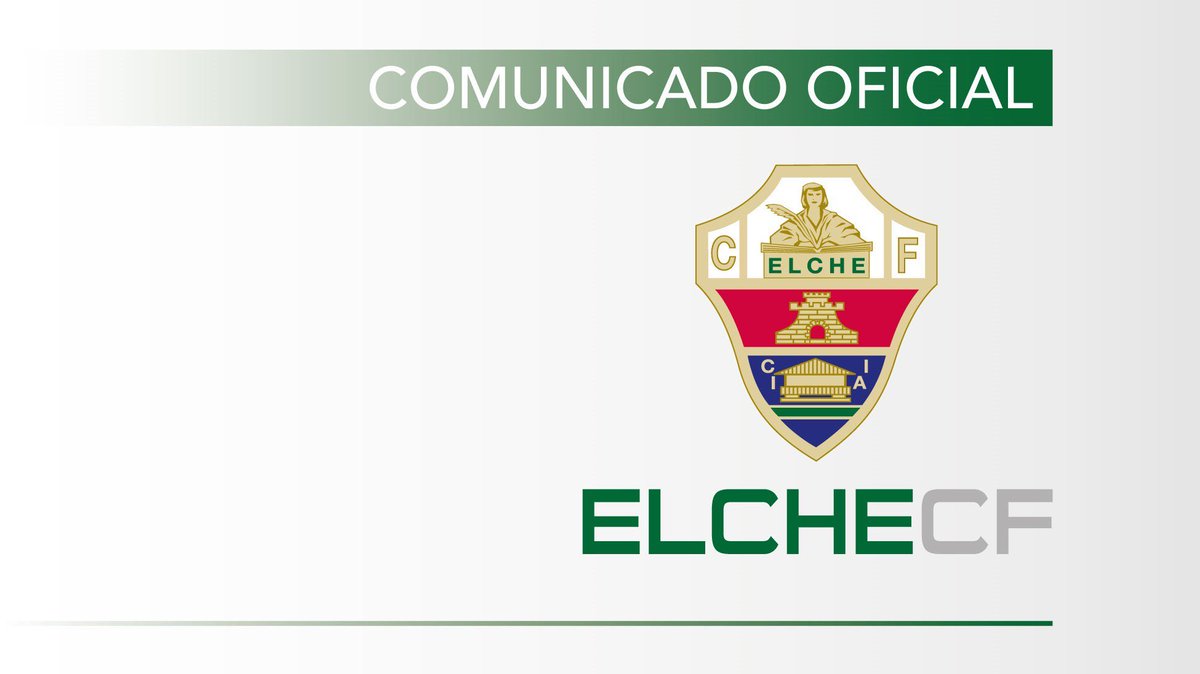 elchecf's tweet photo. 📯 𝗖𝗼𝗺𝘂𝗻𝗶𝗰𝗮𝗱𝗼 𝗢𝗳𝗶𝗰𝗶𝗮𝗹 | #ElcheCF

Agradecimiento al @CFuenlabradaSAD 

▶️ https://t.co/hDNfRrbeEY

#MuchoElche 💚 https://t.co/CWIWnub4W0