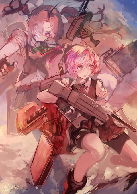 #みなさんの陽炎型のイラスト見せてください 
陽炎型は個性が一段とすごい気がする…! 