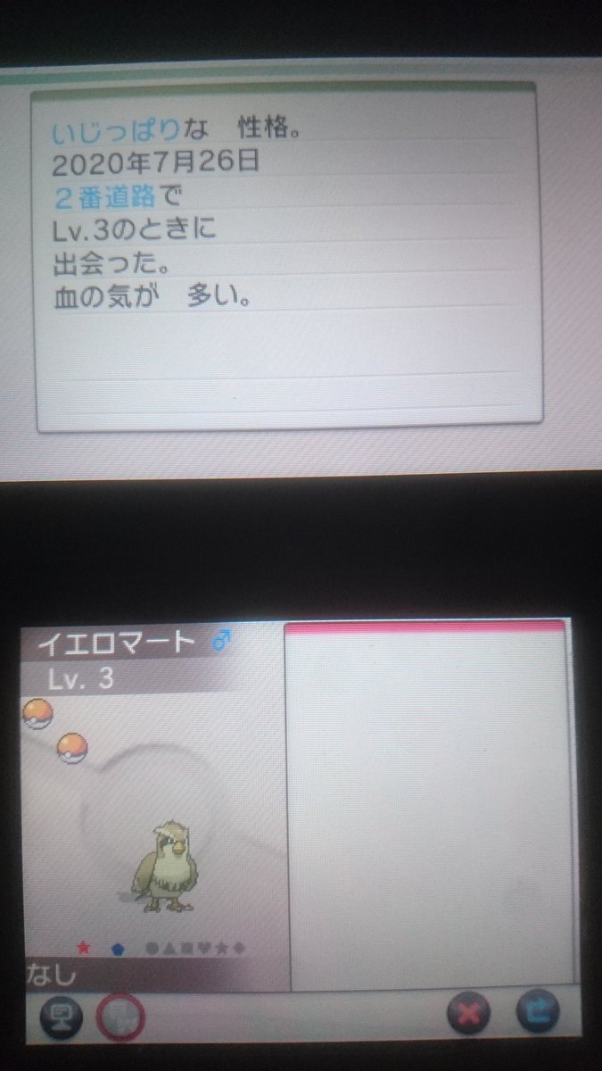 ぱすてる青 Xy色違い縛り ２匹目の色違いはリーフグリーンでも捕まえたポッポ 試行回数は1237回 色違いを捕まえたら次の街に加え第六世代で初登場したポケモン六匹で殿堂入りというルールなのでいきなり厳しい序盤となりました 色違い縛り