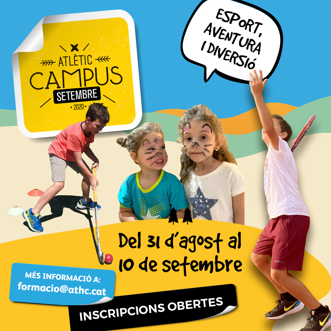 AtleticTerrassa's tweet photo. CLUB. 

Les inscripcions al Campus de Setembre ja estan obertes! 🏑🥎☀️😄

Més informació a la web https://t.co/V9er5HXzTo ! https://t.co/JuU7FiYCWV