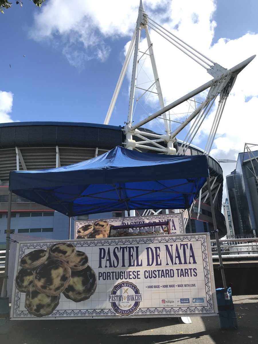 The_Artisan_'s tweet photo. Today until 2pm at Riverside Farmers Market,Cardiff @RCMAmarkets #gourmetpasteldenata 🥧🥟🇵🇹🏴 https://t.co/h7Zo6cJxnR