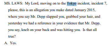 12. Tokyo, January 25, 2015Slapped her, grabbed her by the hair and knelt on her back and hit her