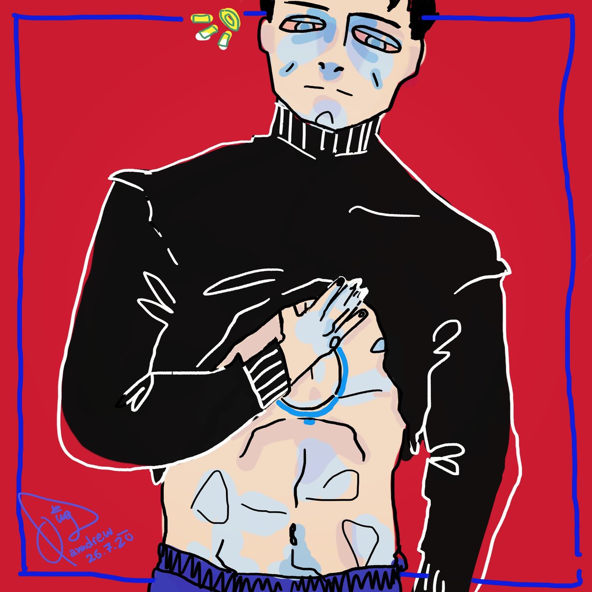 qinganndrew's tweet photo. Damn Nines 😬😁

If u like such art👀, similar stuff will be coming soon ✏😆
#rk900 #detroitevolution #detroitbecomehuman #dbh #art #digitalart #strongcolors #aesthetic #aestheticallypleasing  #howtodraw  #sketchbook #youngartist #abstractart #eyerape #reed900 #gavinreed #doodle https://t.co/aptoPBKwy8