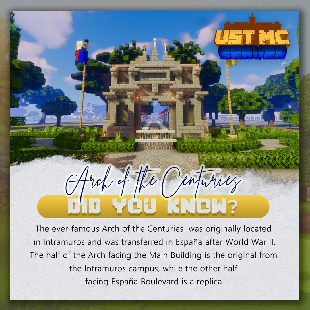 minecraft_ust's tweet photo. With the server's release right around the corner. Let's give some Thomasian facts to give some knowledge to our incoming freshies! π― π
#GoUSTeMC
#ThomFacts https://t.co/YowU3SjbTq