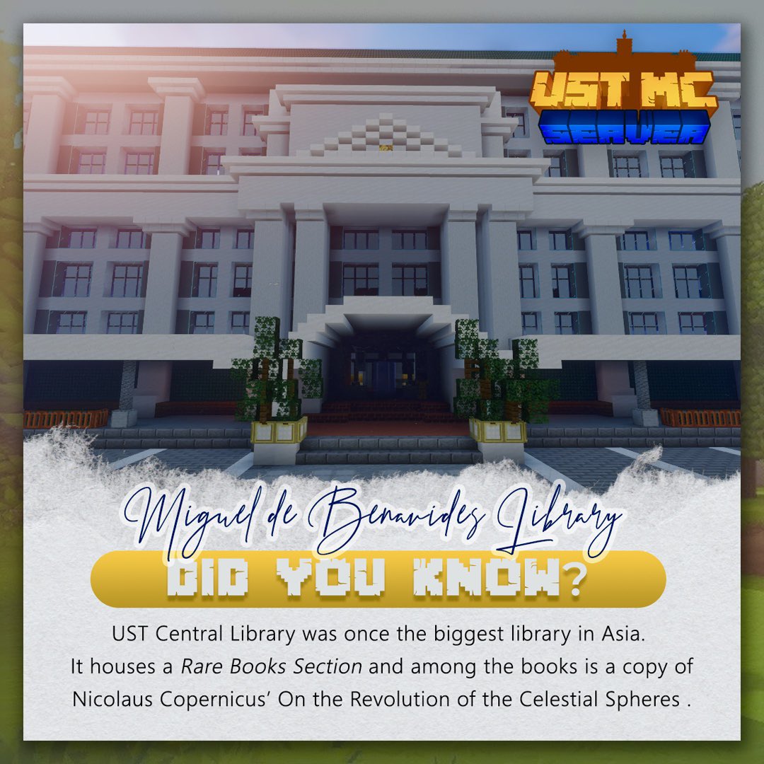 minecraft_ust's tweet photo. With the server's release right around the corner. Let's give some Thomasian facts to give some knowledge to our incoming freshies! π― π
#GoUSTeMC
#ThomFacts https://t.co/YowU3SjbTq