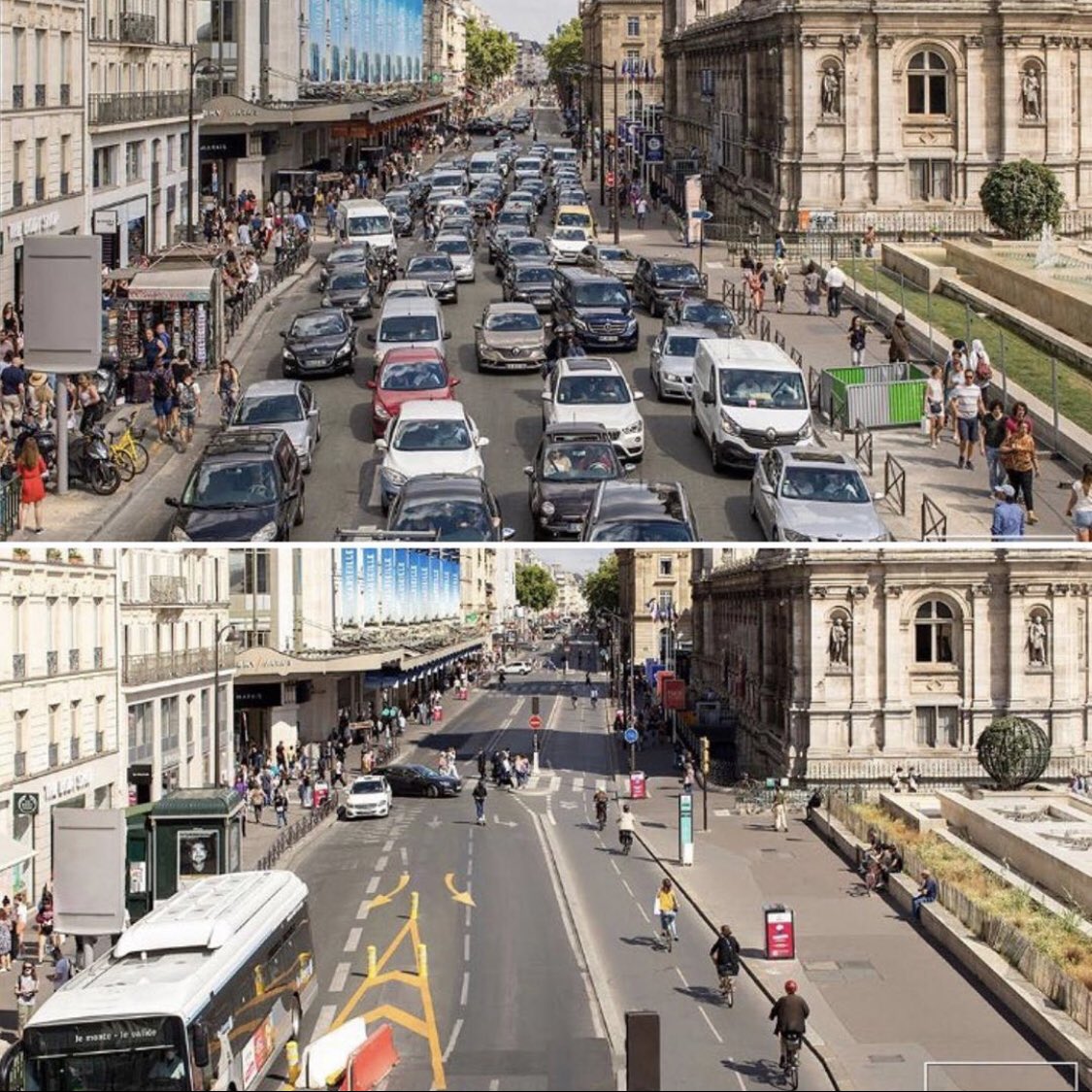 cont'd: Again from Paris: BEFORE/AFTER via  @Transxte : Paris. Y la vida sigue. Sigue aún mejor.