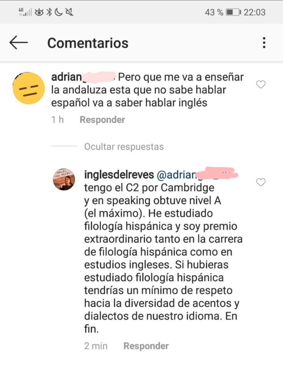 inglesdelrev's tweet photo. Ayer recibí un comentario muy ofensivo en uno de mis posts, sólo por ser andaluza. No me puedo creer que aún siga habiendo esta mentalidad... ¿en qué tipo de sociedad vivimos? Flipo, en serio. https://t.co/ACOMZy212h