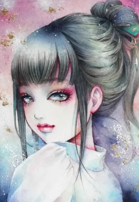 ご依頼のイラストやっと完成しました✨
沢山の素敵なストーリーが有る女性で、描いていてとても楽しかったです。
ありがとうございました??

【桜貝と珈琲と君と】

ハガキサイズ 水彩 アクリル 金箔 