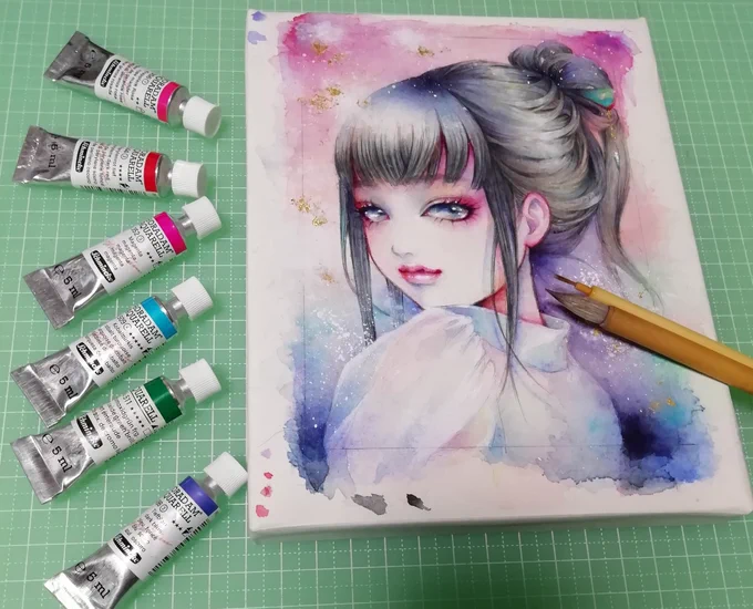 ご依頼のイラストやっと完成しました✨
沢山の素敵なストーリーが有る女性で、描いていてとても楽しかったです。
ありがとうございました??

【桜貝と珈琲と君と】

ハガキサイズ 水彩 アクリル 金箔 