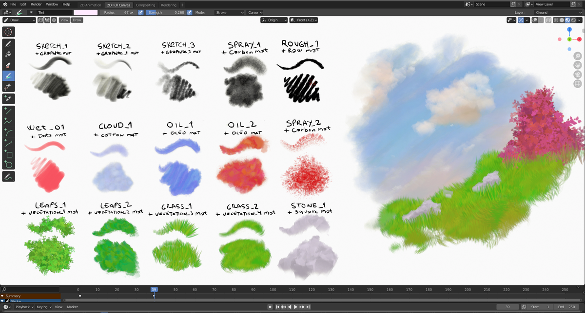 GP is not designed for illustration (krita/Photoshop is better/pleasant for...