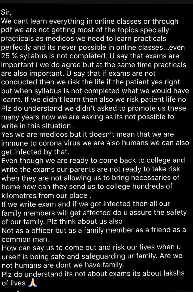 pratikshask1's tweet photo. #promotemedicalstudents #savemedicalstudents #cancelmedicalexam #saverguhsstudents @mla_sudhakar @drashwathcn @anvith_kateel @VCRguhs @PMOIndia https://t.co/SIzEGmzfkA