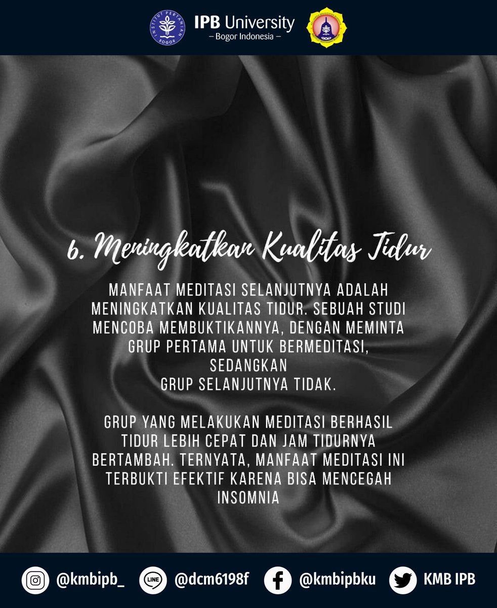 KMBIPB's tweet photo. Yuk swipe untuk mengetahui manfaat-manfaatnya!
sumber: https://t.co/HOHLSf2tNk
#TheMoreYouKnow
#EduPostKMBIPB
------------------------
Divisi Pendidikan
Keluarga Mahasiswa Buddhis IPB
IG : kmbipb_
Line : @dcm6198f
Facebook, Twitter : KMB IPB
CP : 087769593594 / budiono5566 (Budi) https://t.co/S21R5Fq0l0