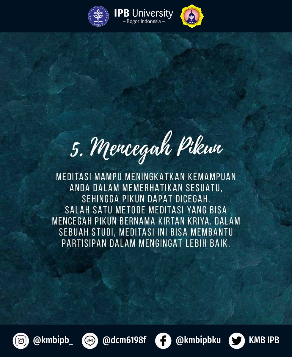 KMBIPB's tweet photo. Yuk swipe untuk mengetahui manfaat-manfaatnya!
sumber: https://t.co/HOHLSf2tNk
#TheMoreYouKnow
#EduPostKMBIPB
------------------------
Divisi Pendidikan
Keluarga Mahasiswa Buddhis IPB
IG : kmbipb_
Line : @dcm6198f
Facebook, Twitter : KMB IPB
CP : 087769593594 / budiono5566 (Budi) https://t.co/S21R5Fq0l0