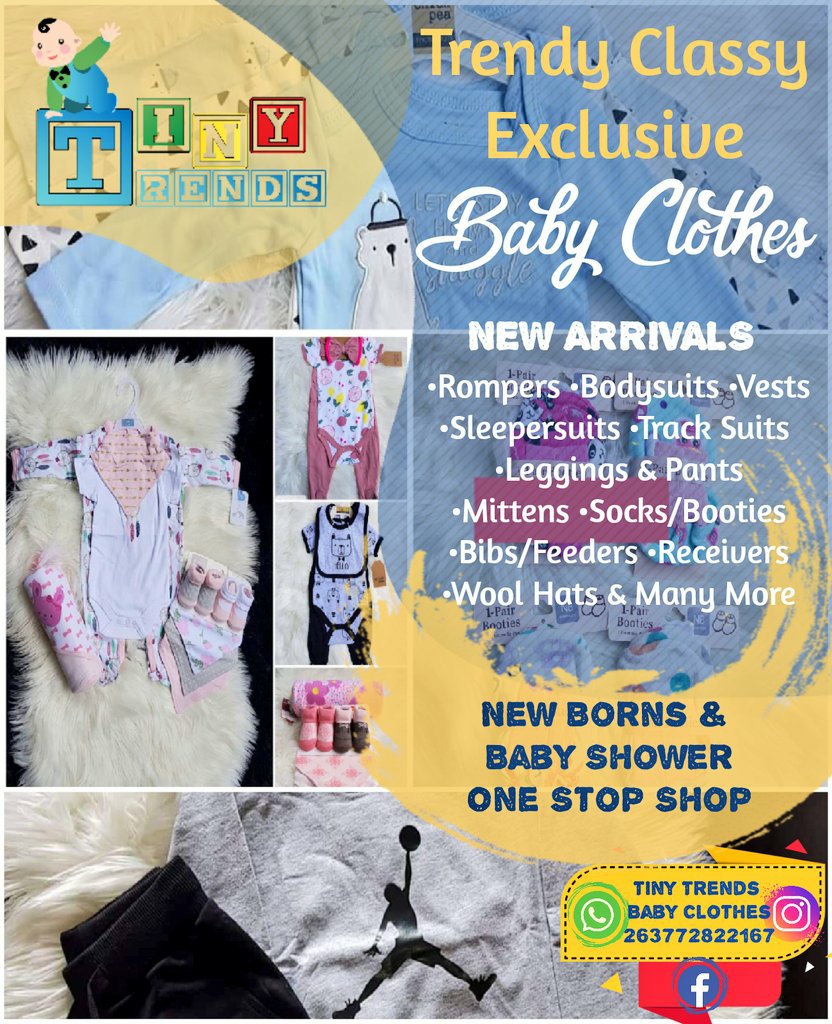 𝗧𝗶𝗻𝘆 𝗧𝗿𝗲𝗻𝗱𝘀 𝗕𝗮𝗯𝘆 𝗖𝗹𝗼𝘁𝗵𝗲𝘀 𝗭𝗪
Trendy•Classy•Exclusive
New Born Baby Clothing

Facebook
facebook.com/tinytrendszw/

Instagram
instagram.com/tinytrends.zw?…

#RedMarketSunday
#Misred
<a href="/iMisred/">MISRED</a>