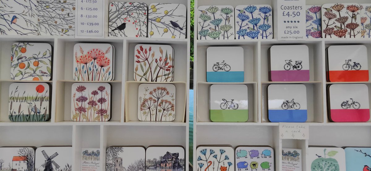 AlisonHullyer's tweet photo. Final day of @CamOpenStudios #cosart2020 in Milton from 10-1 & 2-5pm. Here are some of my coaster designs available. https://t.co/iyqNb1JoWQ