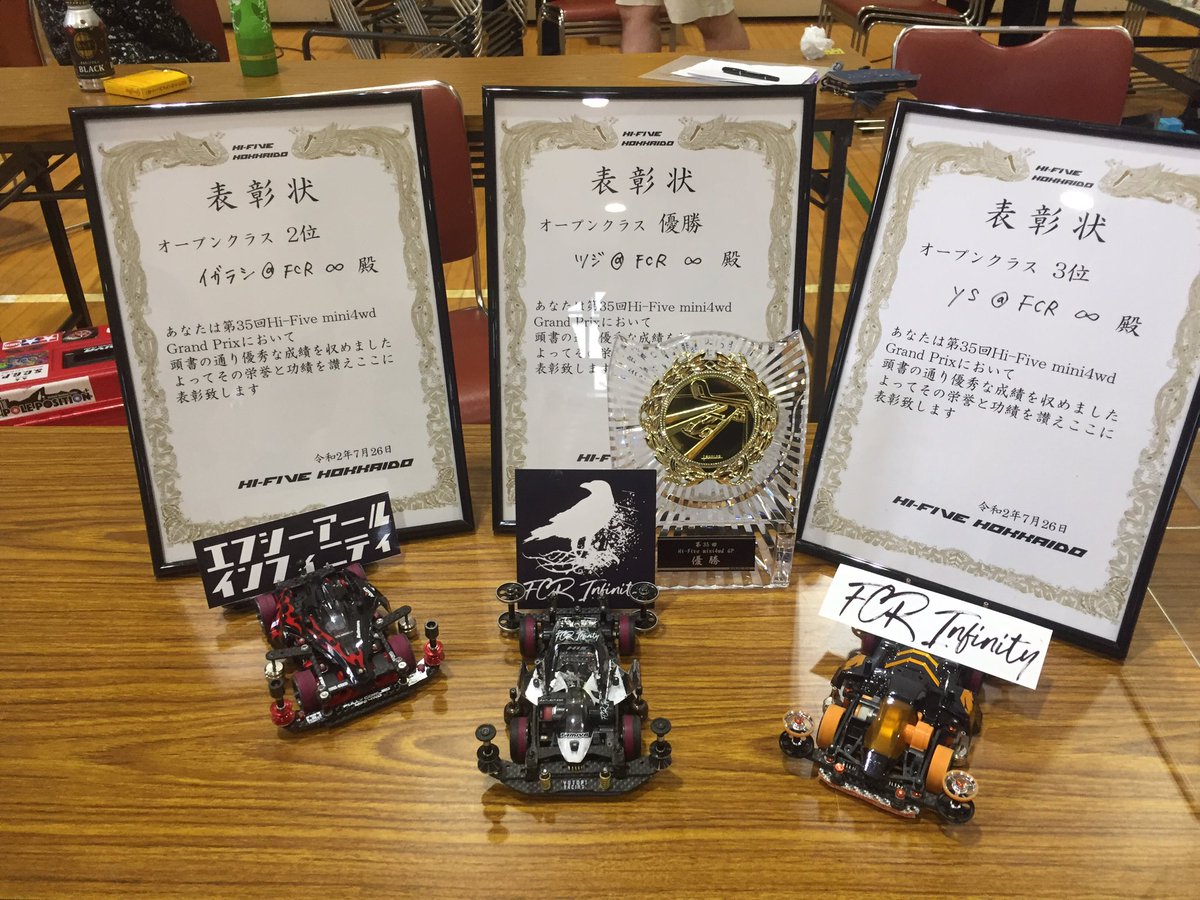 FCRInfinity47's tweet photo. FMARで優勝した〜〜(☝︎ ՞ਊ ՞)☝︎
しかも、決勝はFCR3人で！
いつかは、FCRで決勝やりたいね！なんて言ってたのが、実現したねぇ！
このチーム、ホント最高！
ハイファイブも最高！
運営の皆様！参加者の皆様！楽しいレースをありがとうございました！

年チャン戦頑張ろうᕦ(ò_óˇ)ᕤ https://t.co/NMCPv1Ix21