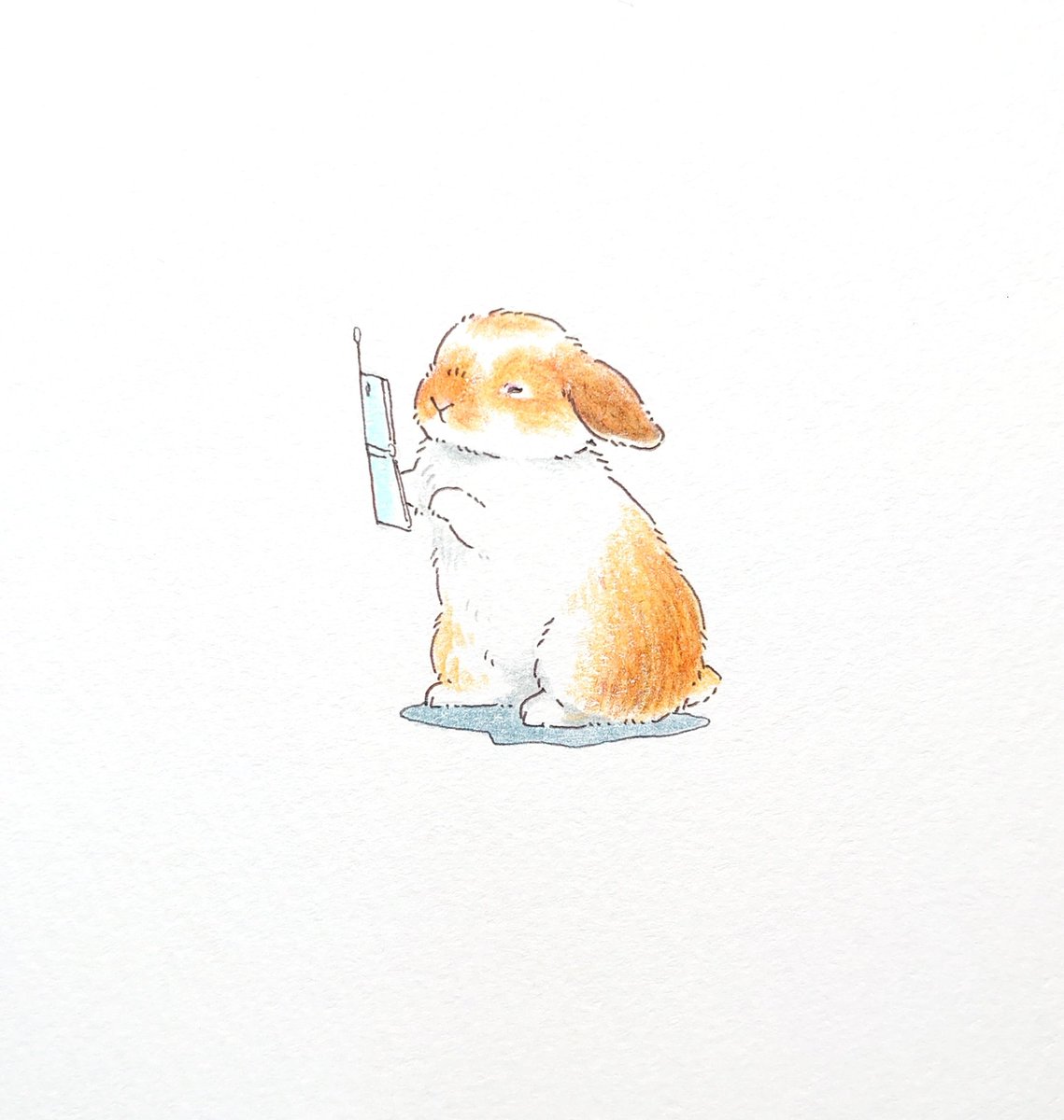 「ケータイの

電波をさがし中  ) )   ) 」|VeryBerry うさぎ星さん4/8-9出展のイラスト