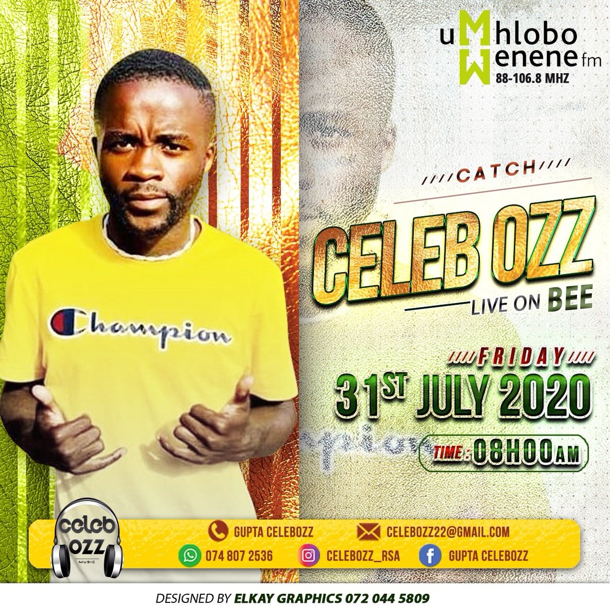 OzzCeleb's tweet photo. Rocking UMhlobo wenen Fm (BEE) This Coming Friday 31/07/20 🔥🔥🔥🔥 I would like you to tune in 92.3 at Port Elizabeth on #uwfmbee  @PastortheDJ @mafa_bavuma @ntsabomluleki @Luckeez @UmhloboWeneneFM https://t.co/gUFpVT1yar