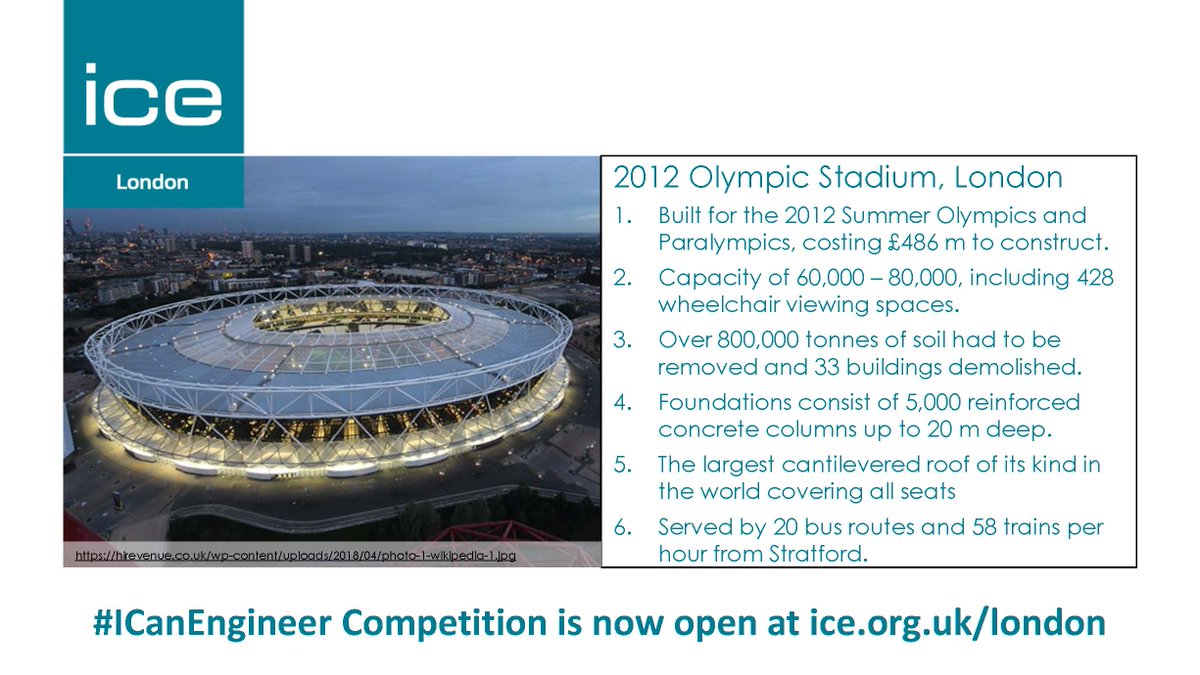 ICE_London's tweet photo. The #ICanEngineer competition launched by @ICELondonG_S is looking for future engineers to design a sports stadium.
https://t.co/ukPSq06WlN
Inspiration can be found on our doorstep including @noordinarypark https://t.co/t2lA8K3uGm