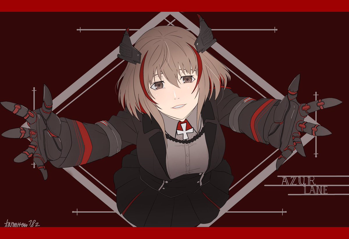 アズレン 何枚かローン描いたけど これが1番いいかもな アズールレーン 神雷あきづきのイラスト