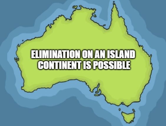 BigBadDenis's tweet photo. Australian leaders insist elimination of the virus is an unrealistic goal.

The best way to live with COVID-19 is to live without it.

Elimination on an island continent is possible!

#Eliminationispossible @GladysB @ScottMorrisonMP https://t.co/J6TxT3nkbI