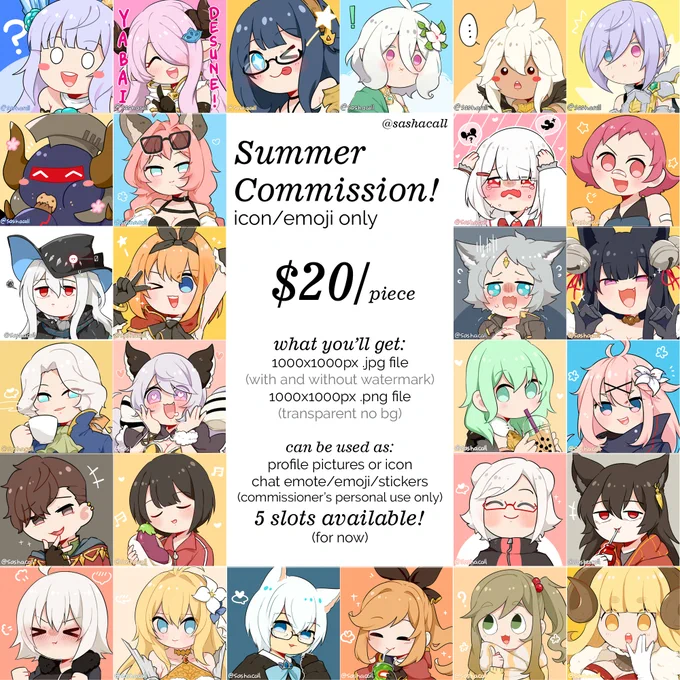 [RT ♥️]
Icon/emoji commission open!
5 slots are available, please contact me via DM if you're interested (first come first serve)
more samples:
☕️ https://t.co/REwXNSbPfT
Thank you! 