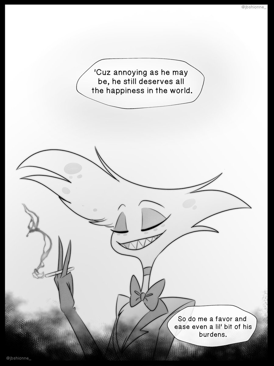 jbshionne_'s tweet photo. "Make him smile for me" 😊

#HazbinHotel #HazbinHotelFanart #huskerdust #HazbinHotelAngelDust #HazbinHotelHusk https://t.co/gV5cLd20cR