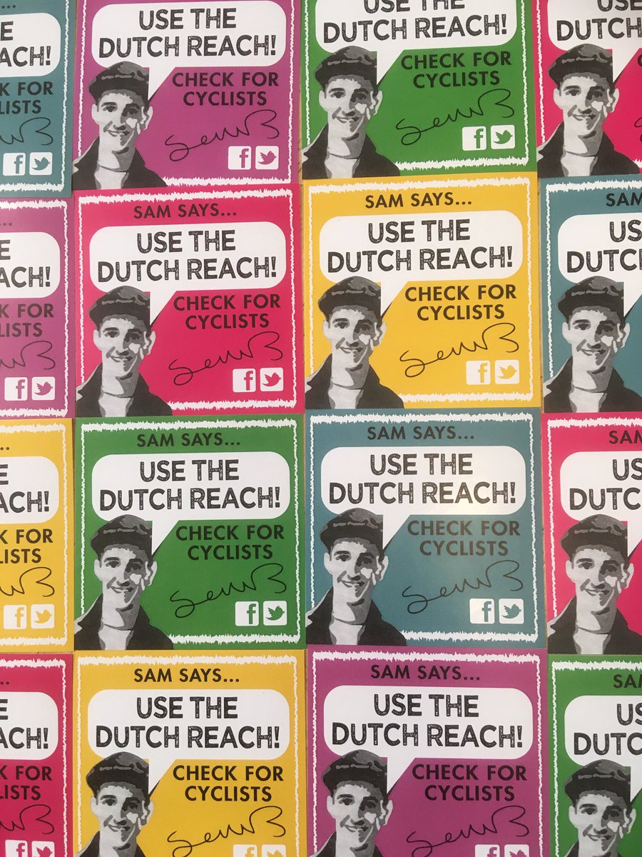 SamSaysCycle's tweet photo. Sam Says stickers are available for sharing #dutchreach #teachthereach https://t.co/F0s9QULAyh