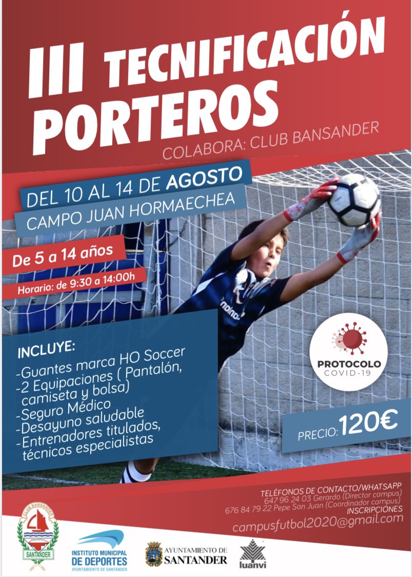 CampusBansander's tweet photo. Hemos estado muy presente durante todos meses, ahora queremos desarrollar estas actividades con un protocolo marcado por nuestra dirección. Durante la semana iremos presentando las novedades. campusfutbol@gmail.com #campusfutbol2020 #tecnificación2020 #porteros #Agosto2020 https://t.co/bGpatWbFq9