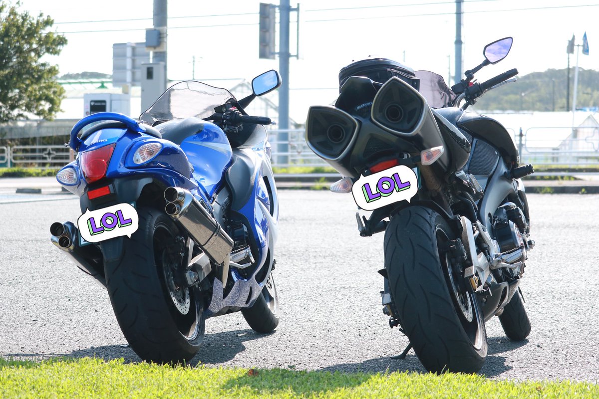 Teeeeen_lgm's tweet photo. 菌王と隼
#B_KING
#GSX1300R https://t.co/bV1E0JnYFp