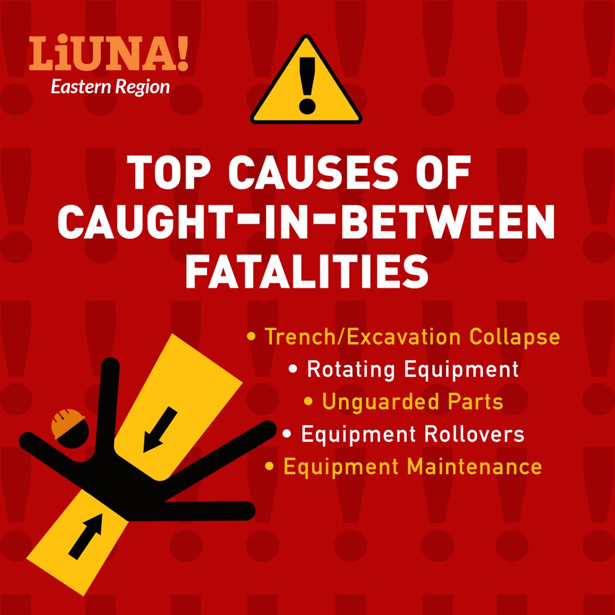 trainliunanjde's tweet photo. Today's @OSHA_DOL #FocusFour highlight: CAUGHT-IN-BETWEEN HAZARDS
⚠️ PROTECT YOURSELF:
• Use machinery that's properly safety guarded
• Be aware of your surroundings & equipment in it
• Do not work in unprotected trenches deeper than 5ft
#safety doesn't happen by accident. https://t.co/CrR2OqJTUq