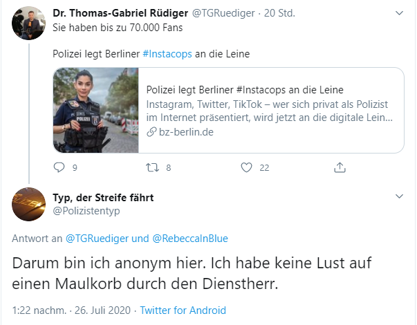 HSB_Forum's tweet photo. Übersetze: Wohlverhaltenspflicht, Neutralitätsgebot und politische Mäßigung sind mir als Beamter egal.
@.Polizistentyp #kannweg 🚀
#CopOps https://t.co/arQp1iILbv