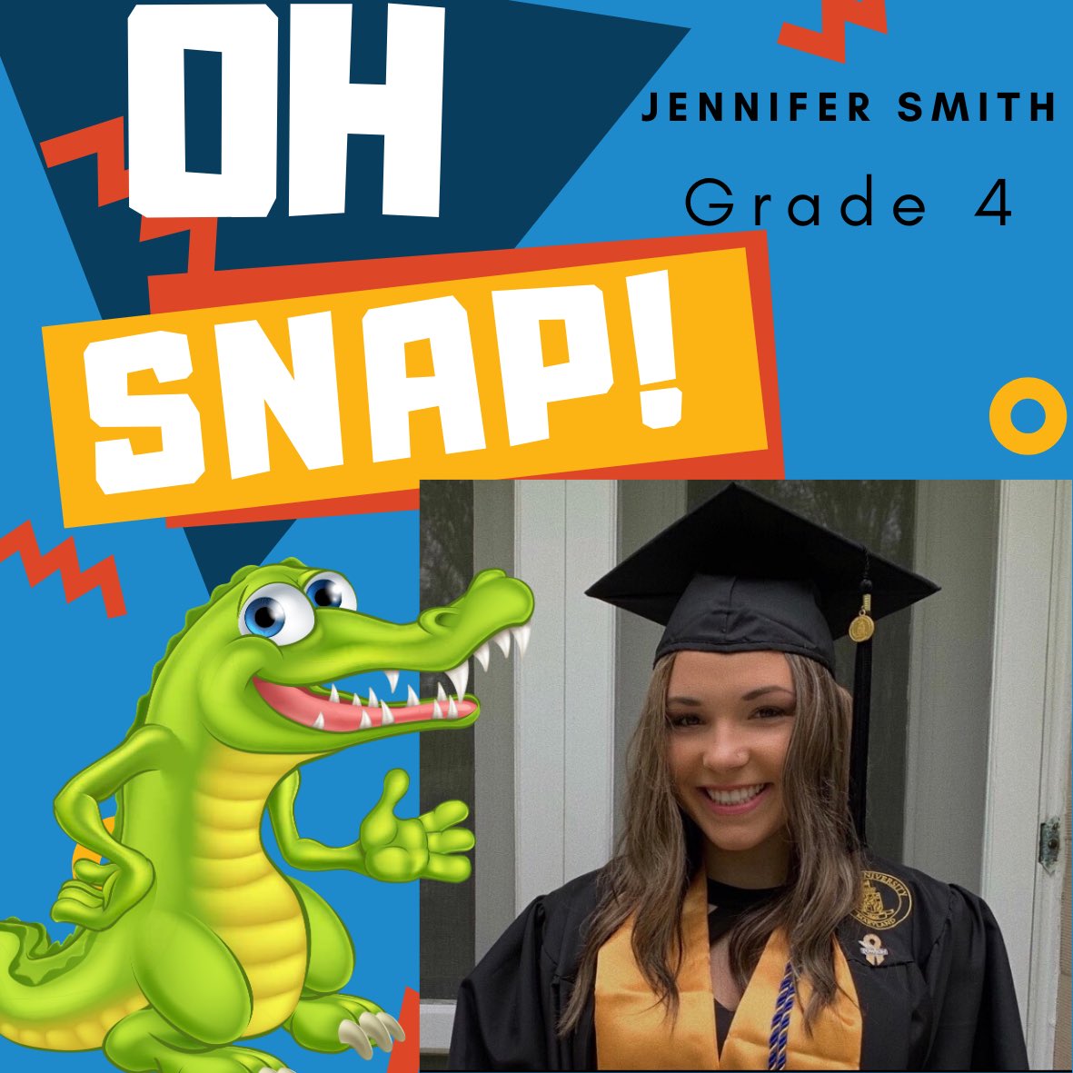 HCPSRecruiter's tweet photo. Oh snap! Look who joined the Youth’s Benefit Elementary Gators! Jennifer will be teaching Grade 4. Welcome to @HCPSchools Jennifer! #hcpschoosetoshine @TomSmithYBES https://t.co/DPY5iGPlDF