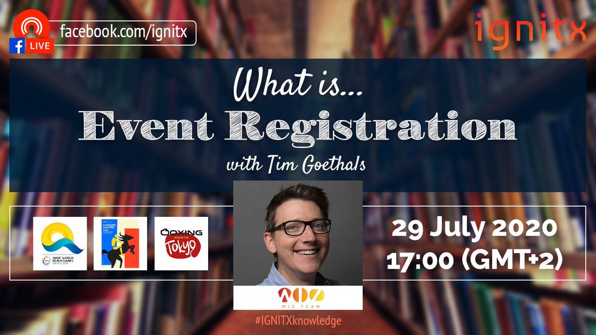 ignitx_sports's tweet photo. Interested to know more about what goes into planning and implementing the registration process of an event? Join @GoethalsTim from @wizteamCH on Wednesday, 1700h Swiss time LIVE on Facebook on the #IGNITXknowledge series “What is Event Registration?” - https://t.co/Aa9izE6bw9 https://t.co/LTQFB6zyNO