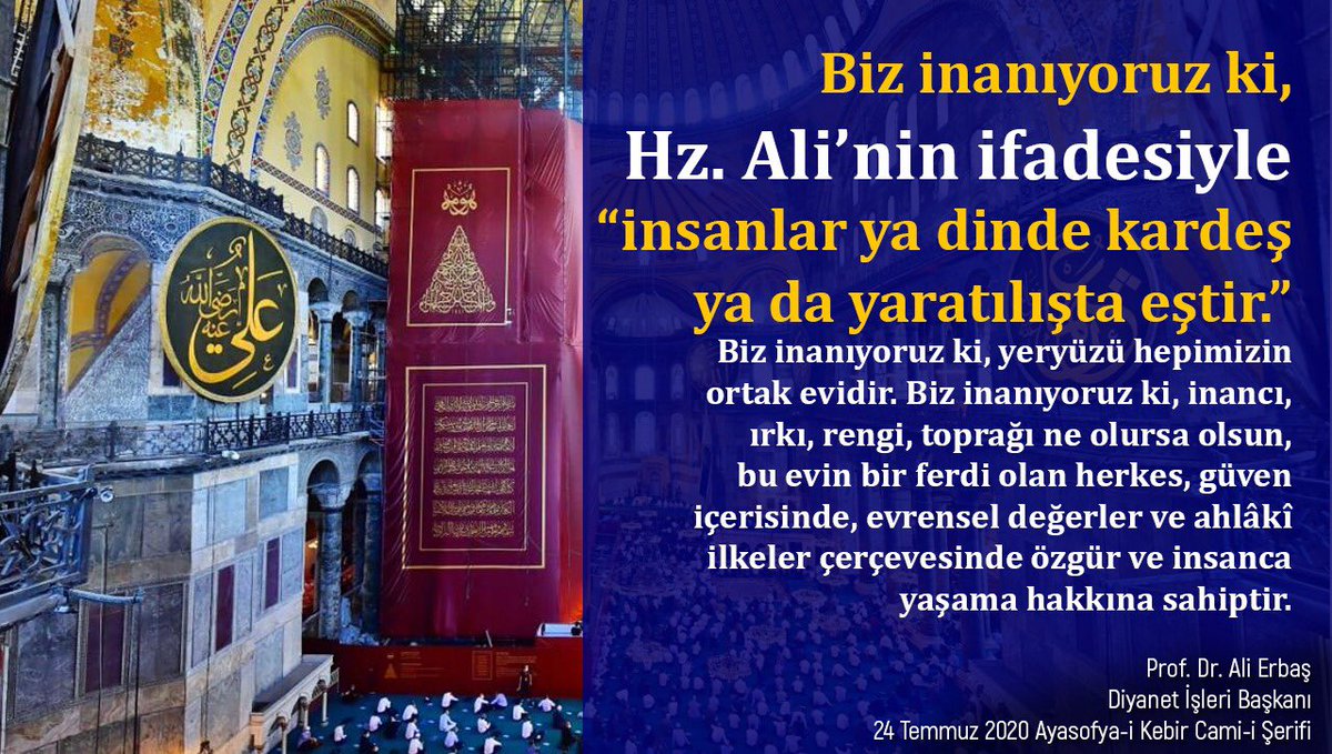 Bizim dinimiz bize, sizin dininiz size!! #AliErbaşYalnızDeğildir