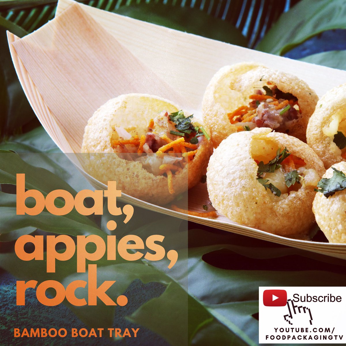 #bamboo boats are the perfect #servingware especially for small one-bite #appetizers. They are 100% #compostable and come in various sizes! 

Ask your local #distributor to get you some bamboo boats! 

#bambooboat #bamboo #compostablepackaging #foodpackaging #foodpackagingtv