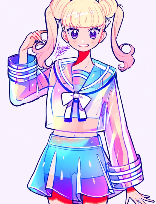 #絵を彩度100にすると超派手 