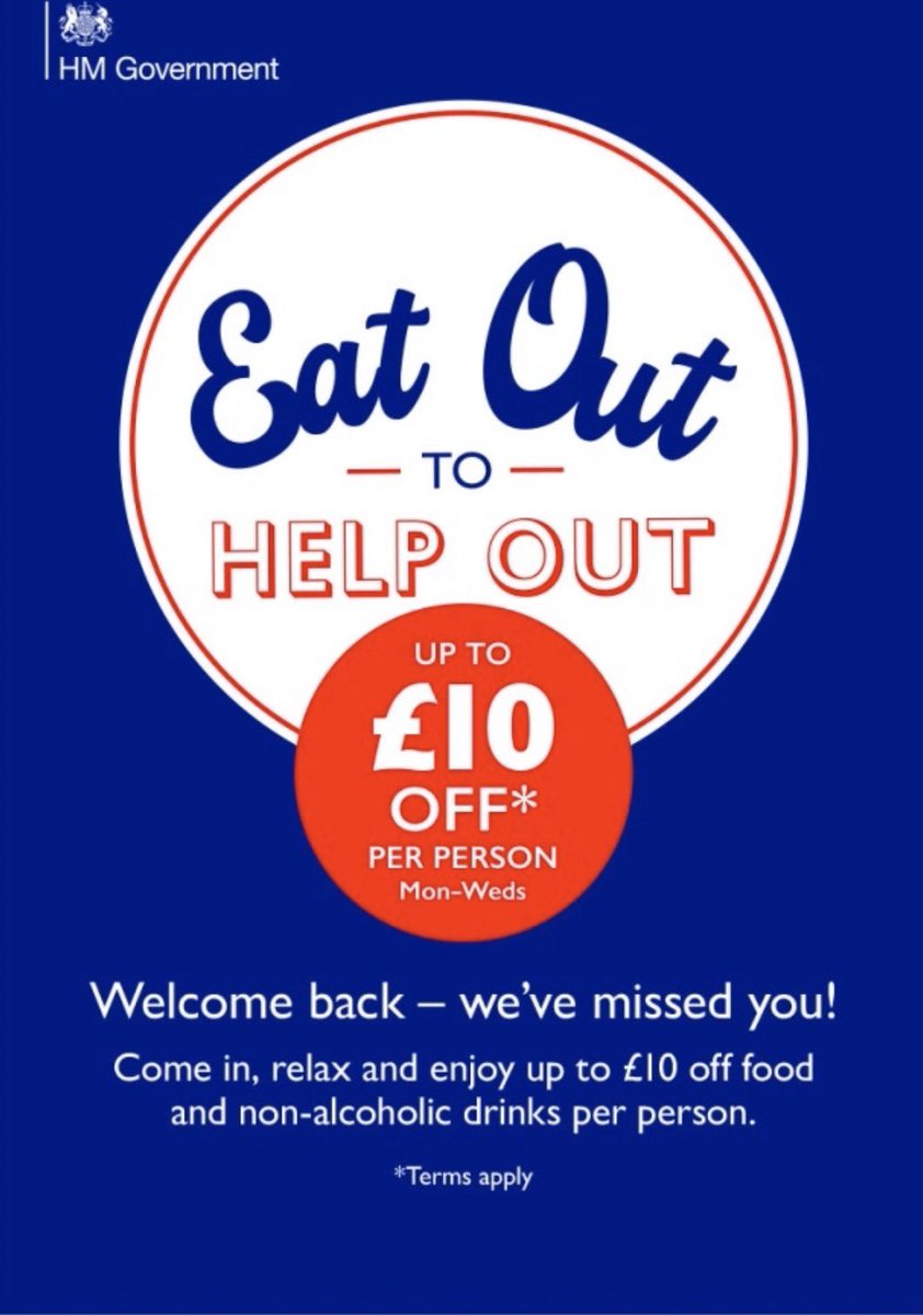 FatBoarWXM's tweet photo. ‘Eat Out To Help Out’ scheme update..... https://t.co/pC1tfSoxqA