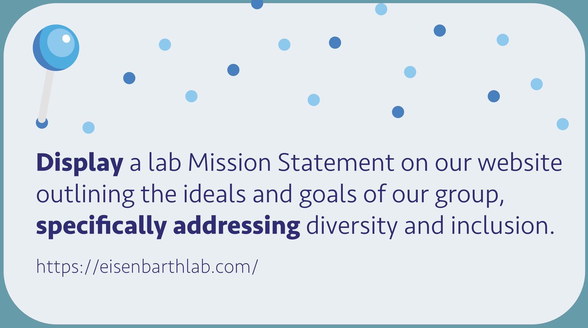 StephanieEisen's tweet photo. This week my lab had a discussion about our role in improving the academic climate for underrepresented scientists. Below are the actions we will take to make our ideals reality. To my academic peers: initiate similar conversations; our work can promote change. https://t.co/VLG5L7rCQ5