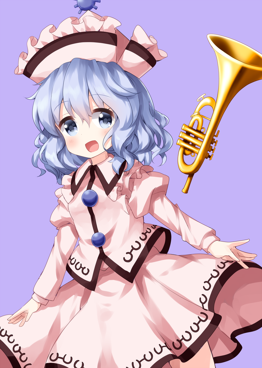 merlin prismriver 1girl solo pink headwear skirt open mouth instrument long sleeves  illustration images